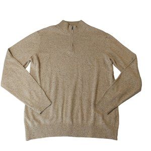 EMI MAGILLA Sweater Men's Extra Large Long Sleeve1/4 Zip Mock Neck Casual Brown